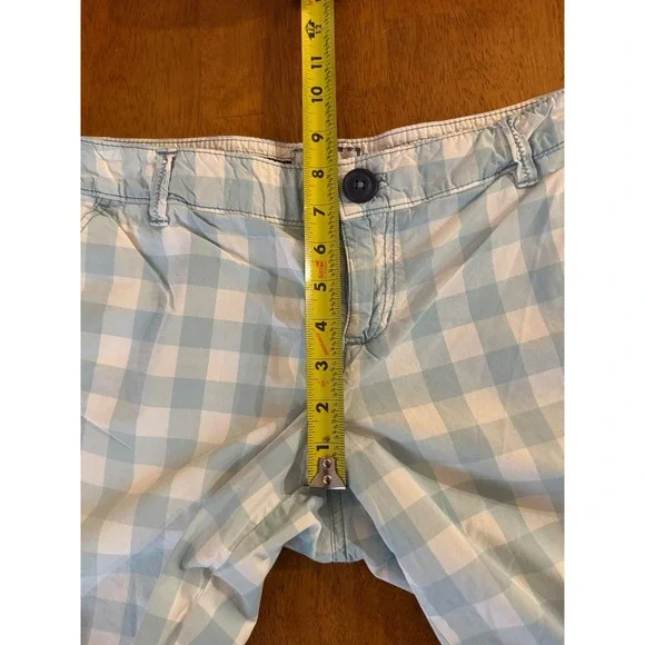 American Eagle Outfitters Women's 100% Cotton Blue Gingham Chino Shorts Size 10 - Picture 9 of 10